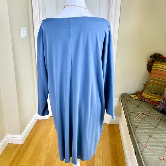 Hatch Dress Maternity Jersey Knit Pockets Blue (3/L) - Picture 4 of 9